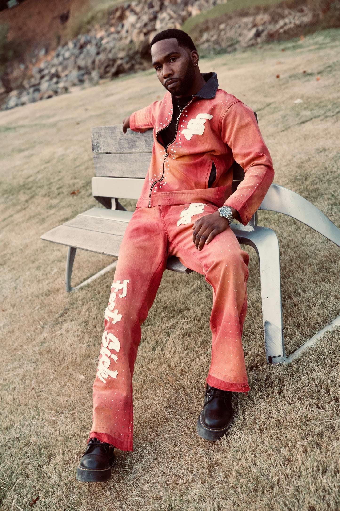 Maroon Rebel Denim Jeans