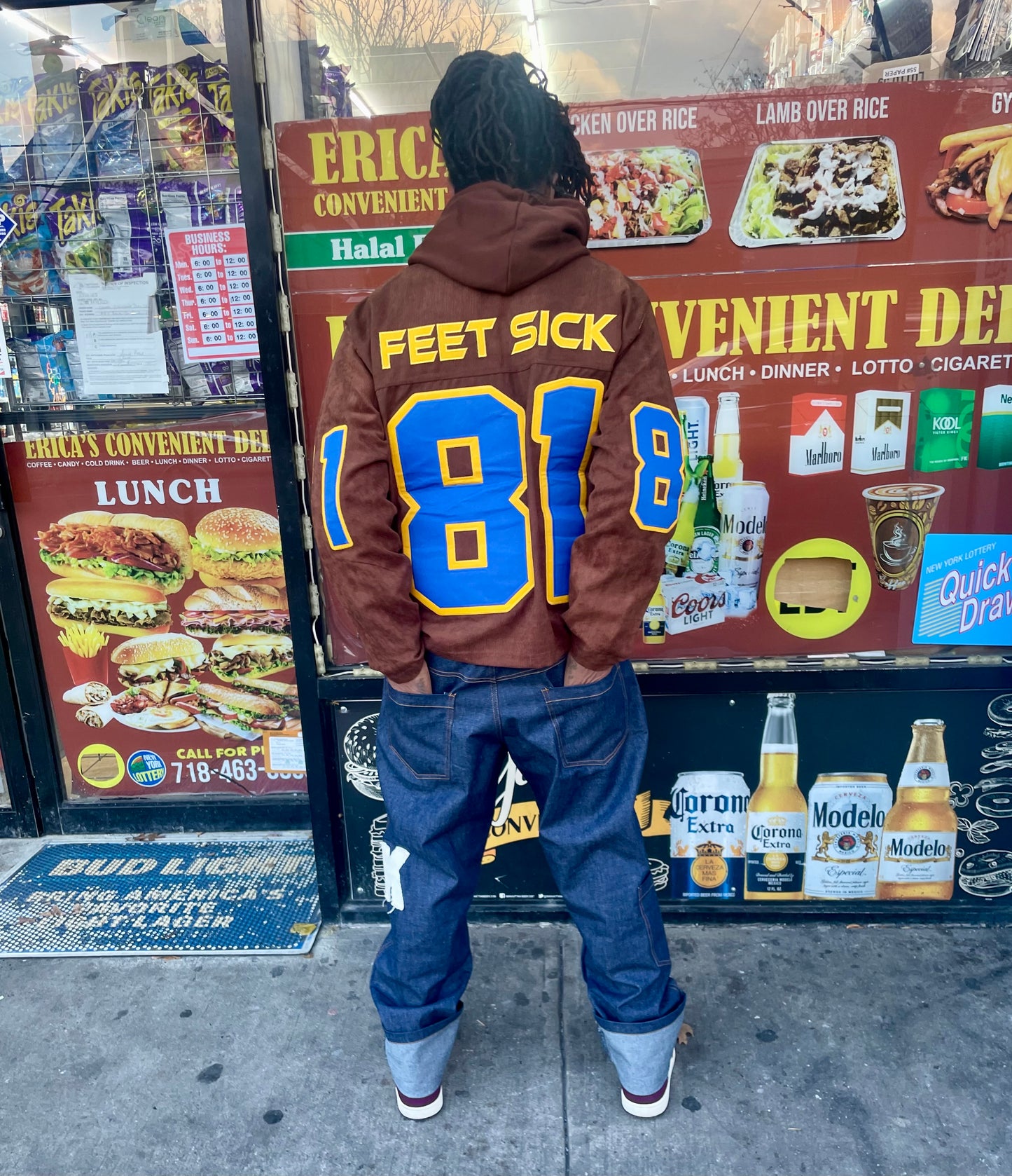 Distressed Logo Jeans
