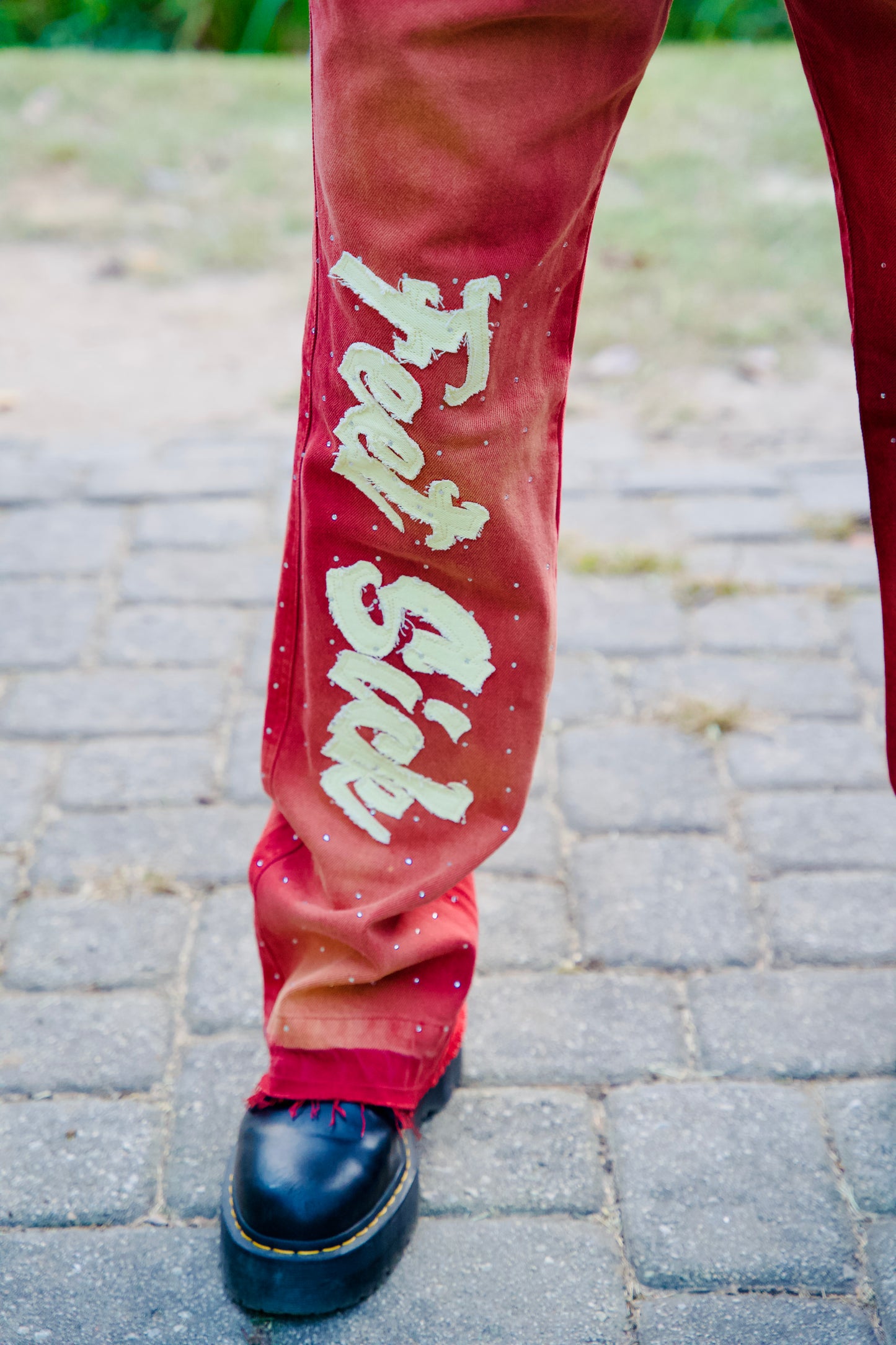 Maroon Rebel Denim Jeans