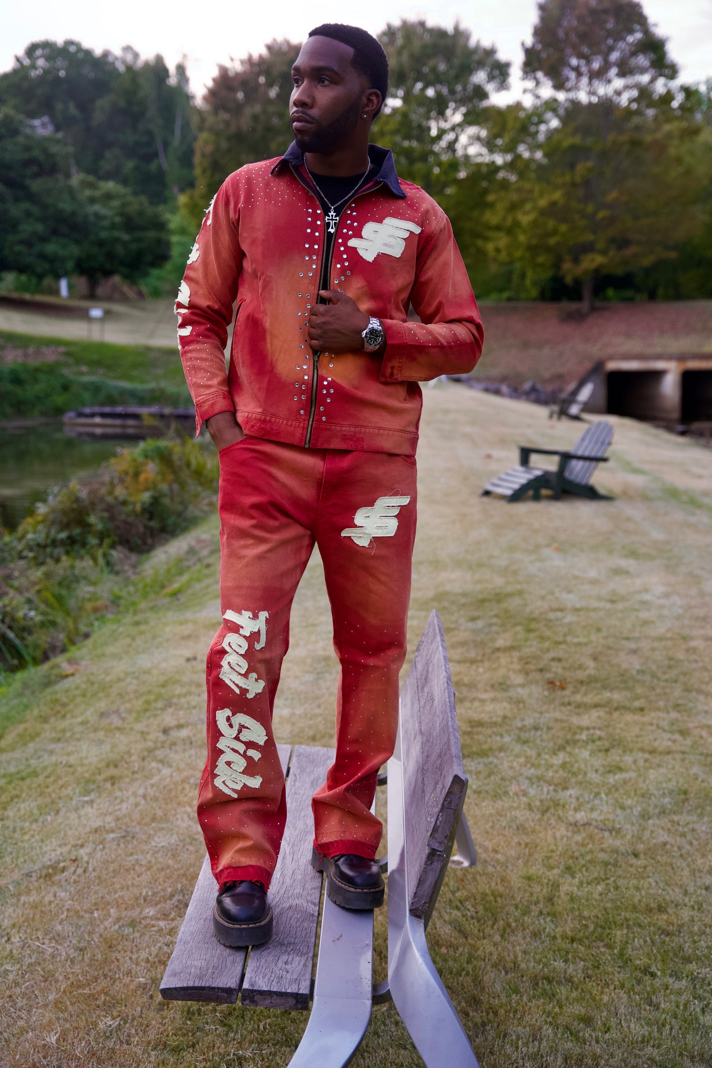 Maroon Rebel Denim Jeans